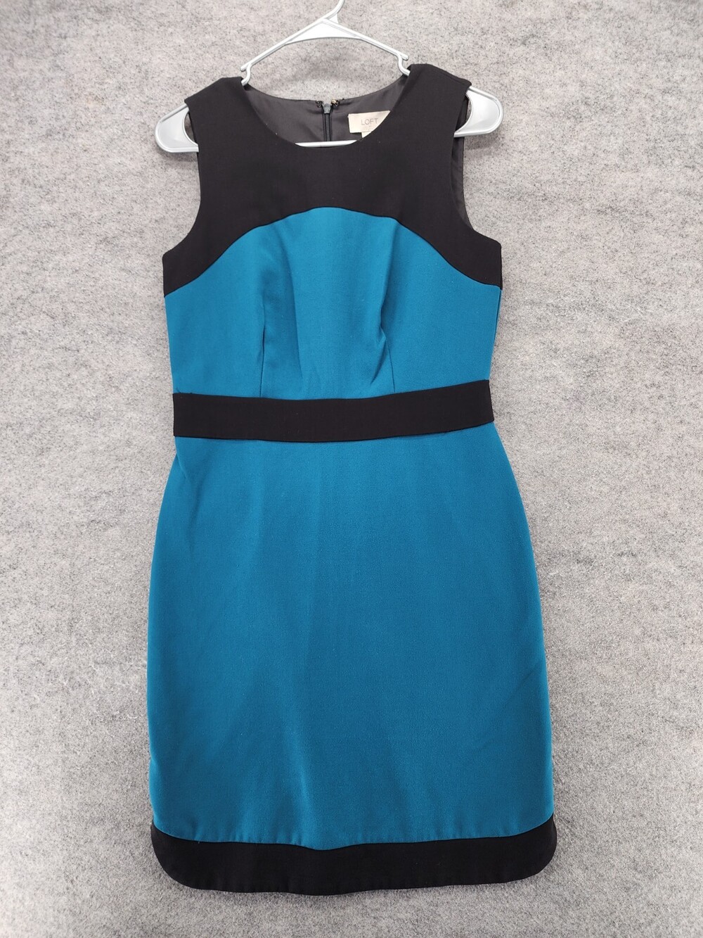 Ann Taylor LOFT Dress Womens 2 Sleeveless Black Blue Sheath